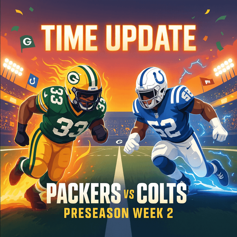 SCHEDULE UPDATE: How to Watch Colts vs. Packers in Week 2 Preseason Game: TV, Live Stream, and Radio Options
