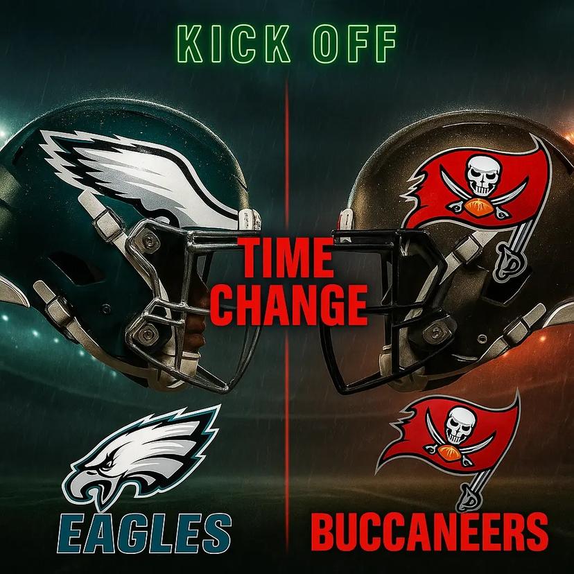 TIME CHANGE: Eagles vs Buccaneers – Schedule Advisory Due to Humberto