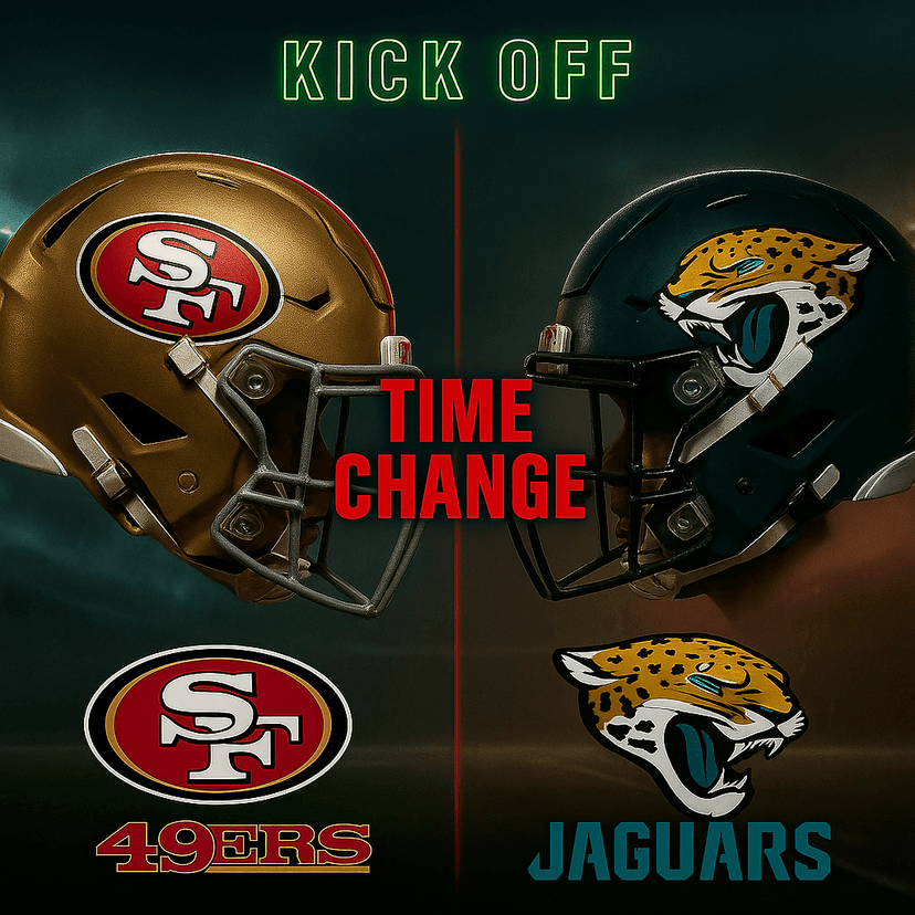 TIME CHANGE: 49ers vs Jaguars – Schedule Advisory Due to Humberto