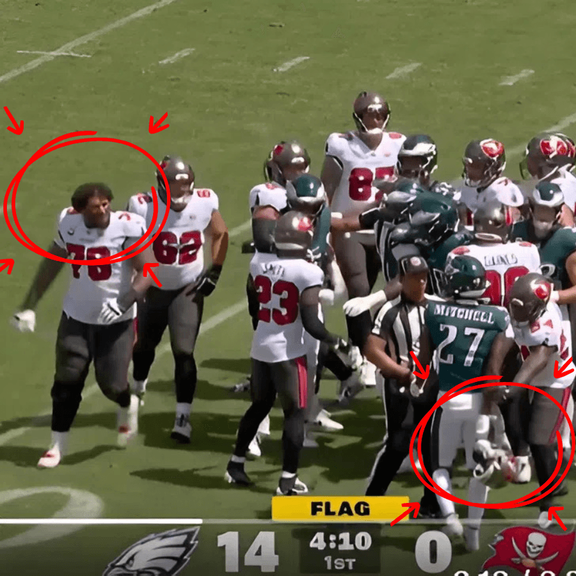 NFL Announces Punishment for Eagles CB Quinyon Mitchell After Intentionally Yanking Baker Mayfield’s Helmet Off  Amid a Crowd Melee