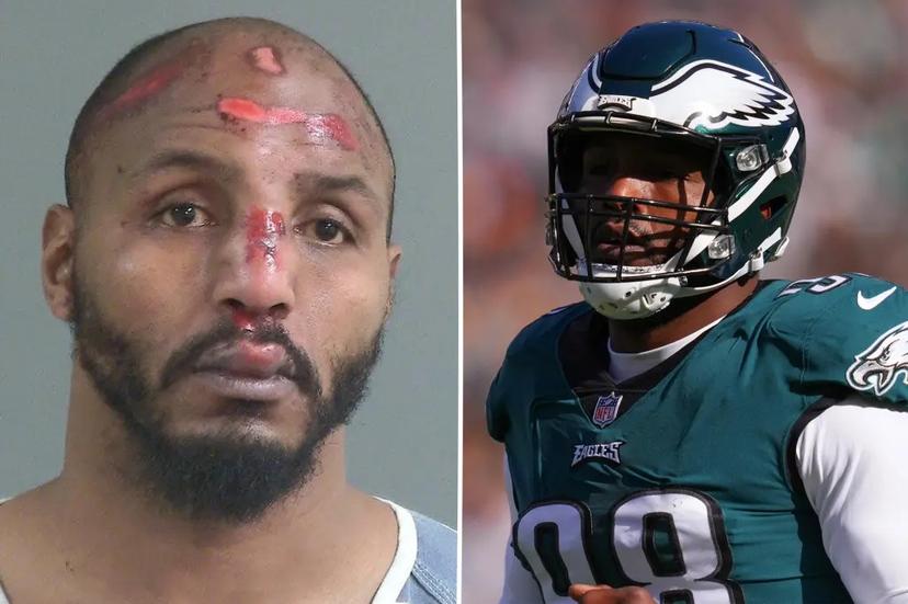 Arrest Video: Ex-Eagles All-pro Star Tries to Escape Police Cruiser With a Bloodied Scarred Face After Allegedly Causing Multi-Vehicle Crash