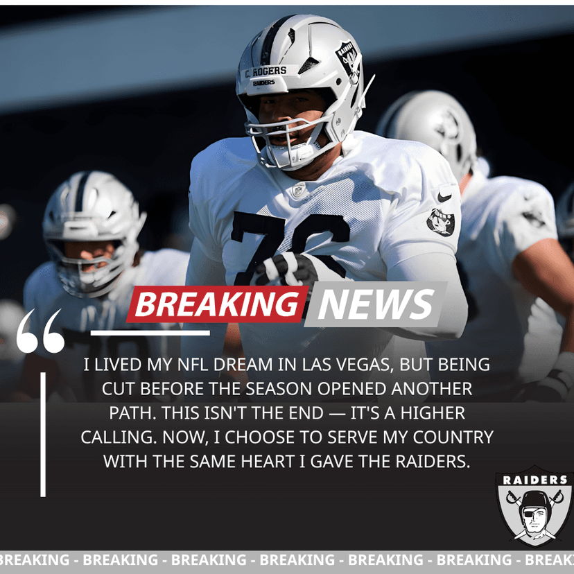 Raiders Rookie Cut Before Season Retires to Join Military Service