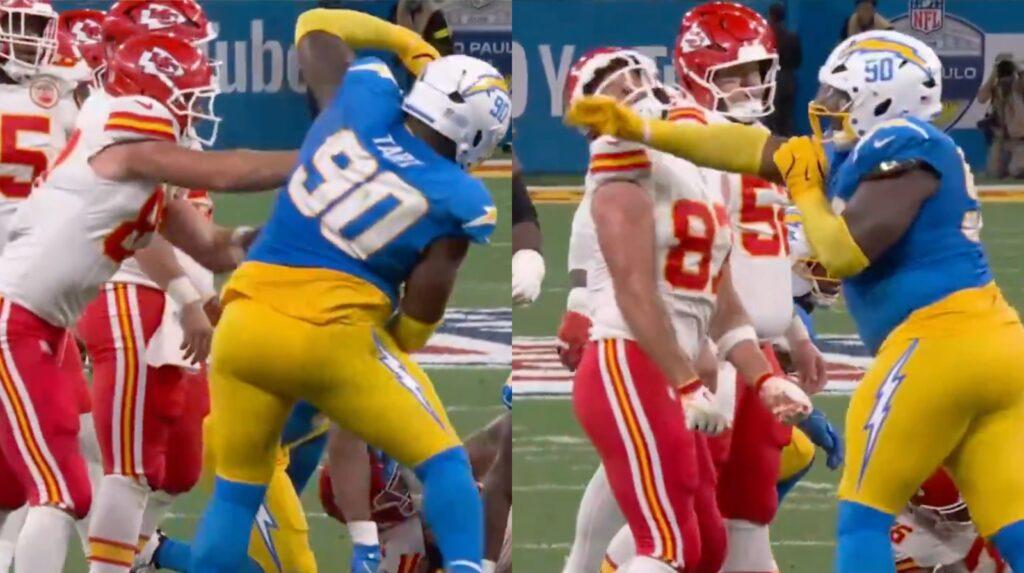 Chargers' Teair Tart Throws Hands At Travis Kelce But Wasn't Ejected -  Daily Snark