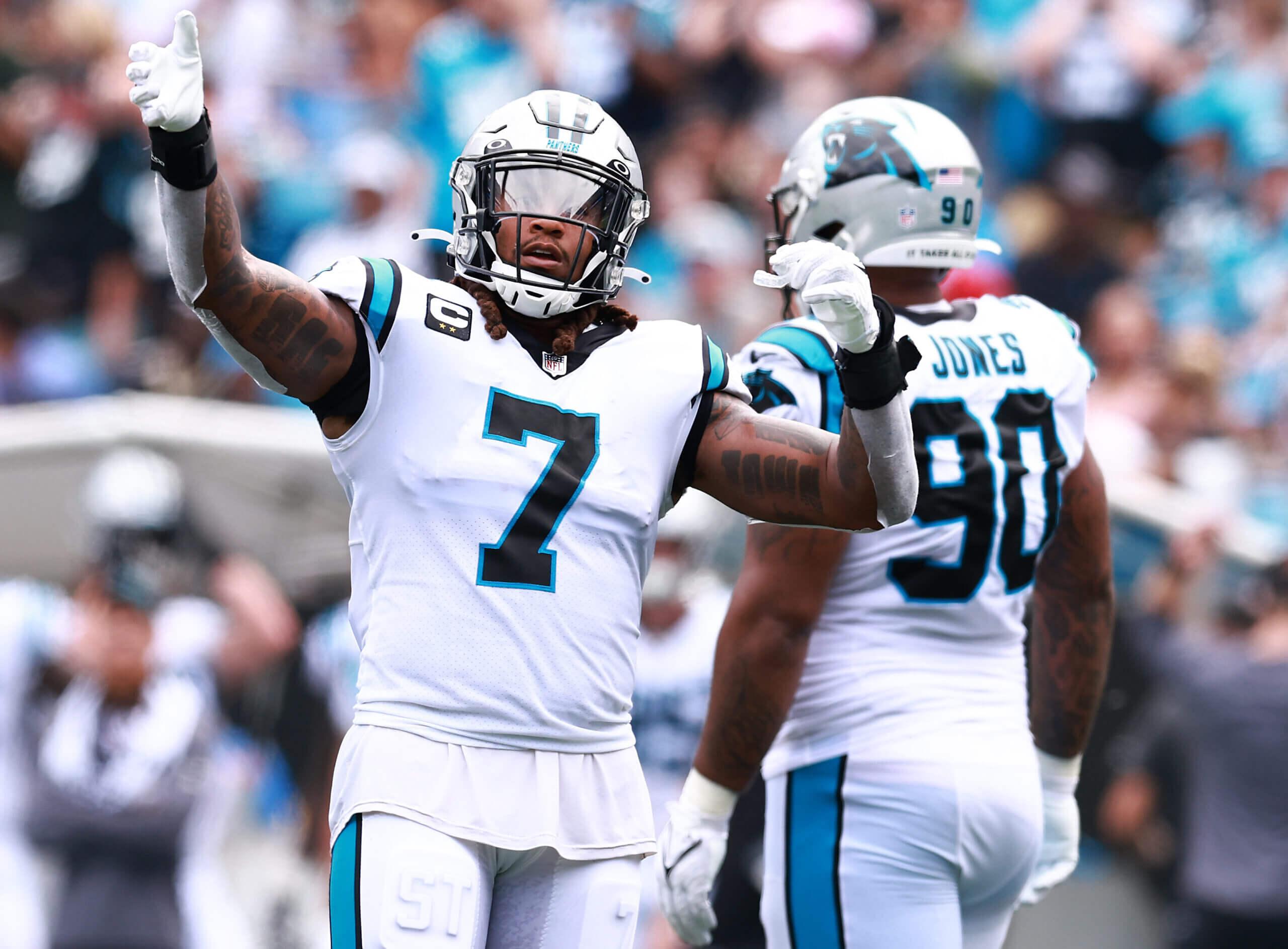 Shaq Thompson is wearing No. 7 and making plays and no longer has legends  overshadowing him - The Athletic