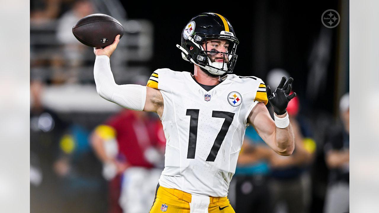 Pittsburgh Steelers quarterback Skylar Thompson (17) during a preseason game between the Pittsburgh Steelers and the Jacksonville Jaguars, on Saturday August 9, 2025 in Jacksonville, FL. (Karl Roser / Pittsburgh Steelers)